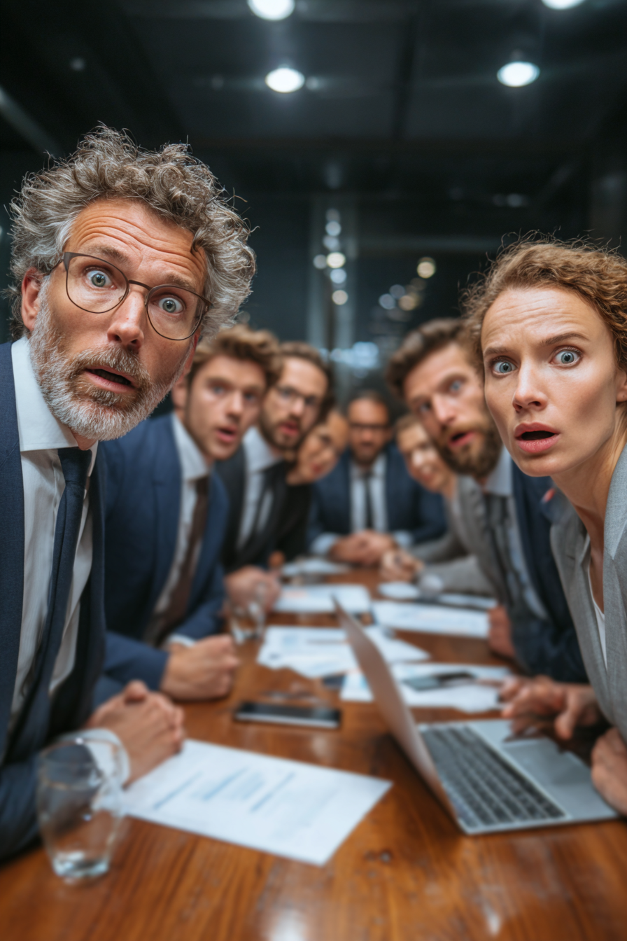 Escena de reunión con equipo