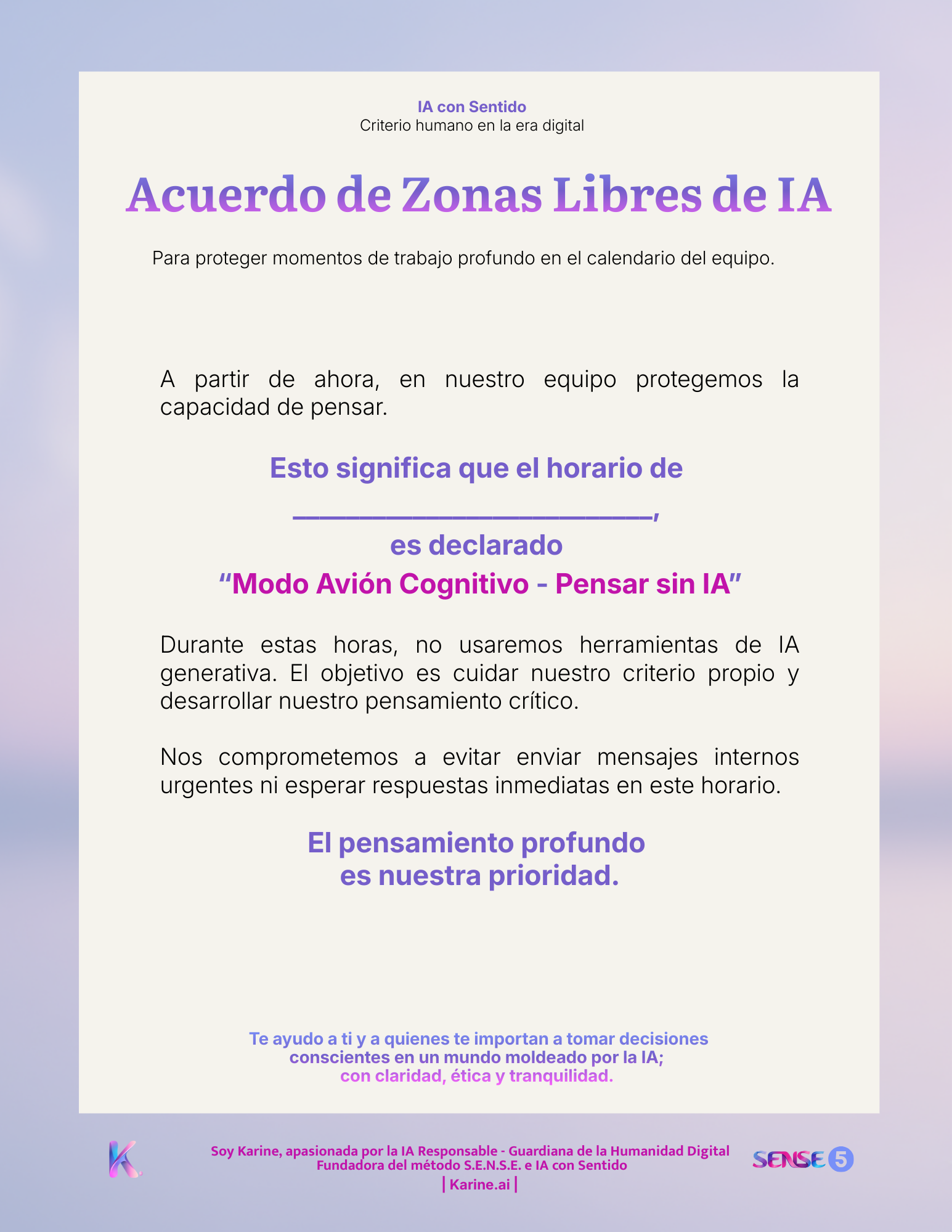 Acuerdo de Zonas Libres de IA — límites protectores para familia y equipo
