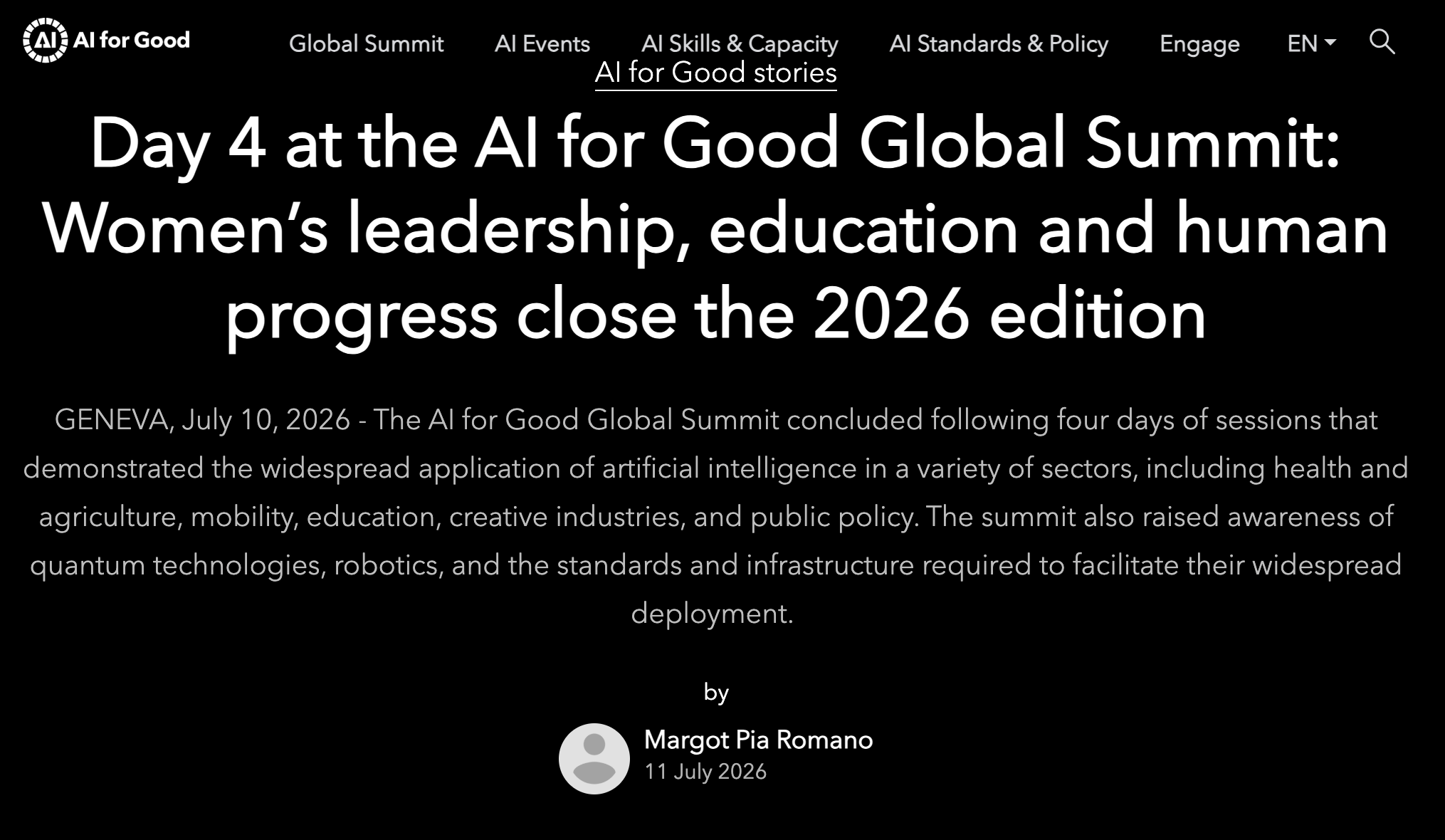 Jóvenes y educadoras trabajando juntas frente a una pantalla durante una sesión de la cumbre AI for Good 2026